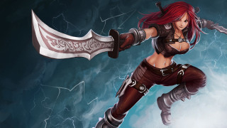 Woman sword running air lightning - a sword and a sword free wallpaper