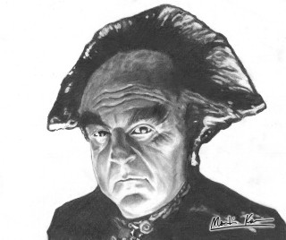 Man hat frown drawing image - a charcoal drawing free wallpaper