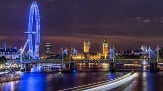 City night ferris wheel river - christopher wren free wallpaper
