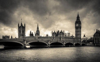 Big ben parliament cloudy london - a matte painting free wallpaper for desktop
