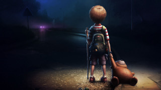 Boy backpack dark teddy bear 4 - a boy free wallpaper
