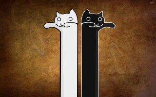 Two cats brown background white - a black nose free wallpaper