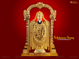 Golden statue god red background - golden free wallpaper