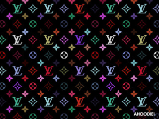 Colorful louis vuitton pattern black 2 - a mosaic free wallpaper