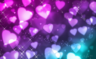Hearts purple background stars sparkles 3 - a bunch of hearts free wallpaper