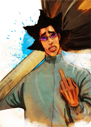 Man baseball bat hat pointing - cedric seaut keos masons free wallpaper