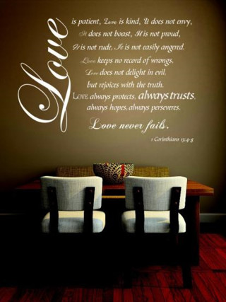 Bible verse wall chairs table - free love wallpaper