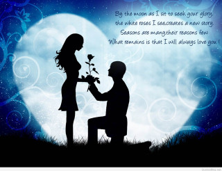 Man kneeling woman flower full 3 - romantic free wallpaper