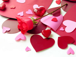 Rose hearts white table red - anne dunn free wallpaper