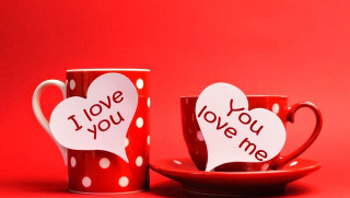 Two red cups love hearts 2 - heart free wallpaper