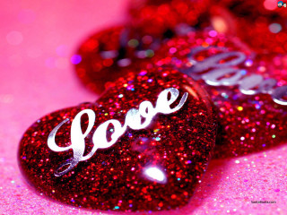 Red hearts love pink background - two red heart free wallpaper