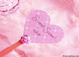 Pink heart flower stick love - a pink heart free wallpaper