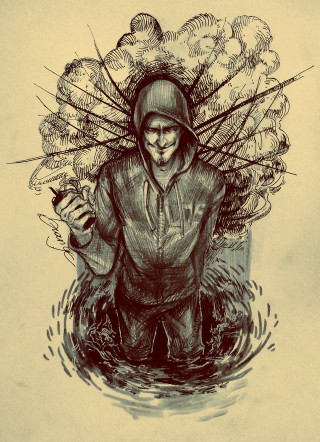 Man hoodie branches drawing artwork - the water free wallpaper
