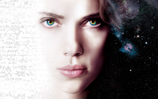 Woman blue eyes black background 7 - a space free wallpaper