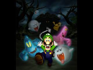 Cartoon character colored characters creepy - a house in the background free wallpaper