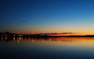 Lake city sunset plane lights - boleslaw cybi free wallpaper