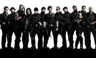 Men group guns white background - action scene free wallpaper