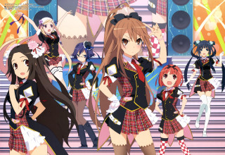 Anime girls stage crowd friends - a crowd of people free wallpaper