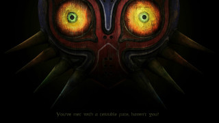 Mask yellow eyes horns digital - man free wallpaper