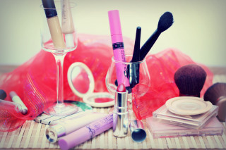 Makeup brushes tablecloth netted cloth - cloth free wallpaper