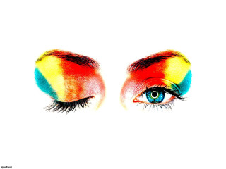 Woman eye rainbow makeup lashes - vivid free wallpaper