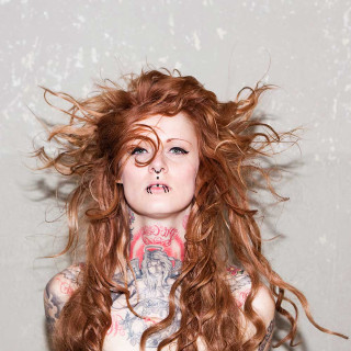 Woman tattoos piercings body head - evaline ness free wallpaper