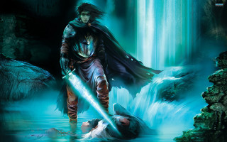 Man caped outfit sword river - cedric seaut keos masons free wallpaper for desktop