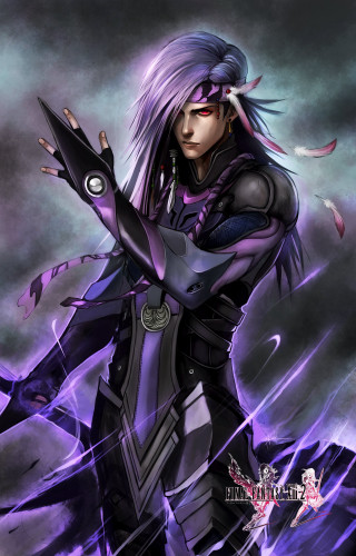 Woman purple hair sword hand 2 - anime art free wallpaper