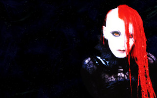 Red hair blue eyes dark - woman free wallpaper