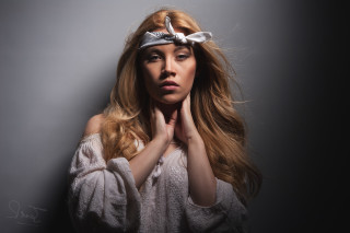 Woman long hair bow white - drew tucker free wallpaper