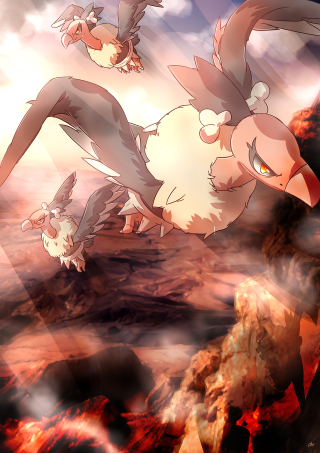 Pokemon flying rocky area cloudy - rock free wallpaper