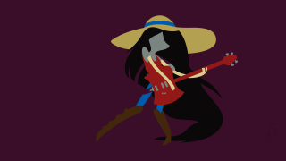 Woman hat guitar hand smiling - flat color free wallpaper
