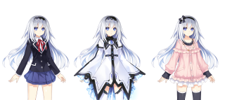 Anime girls long white hair - outfit free wallpaper