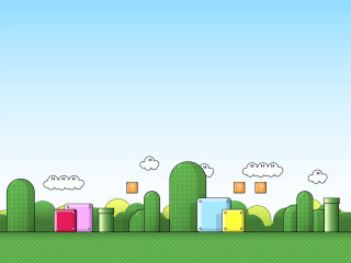 Colorful city game scene trees - 2 d game art free wallpaper