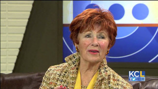 Woman couch talking television news - someone free wallpaper