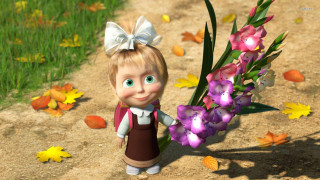 Cartoon girl bouquet flowers dirt - a cartoon girl holding free wallpaper