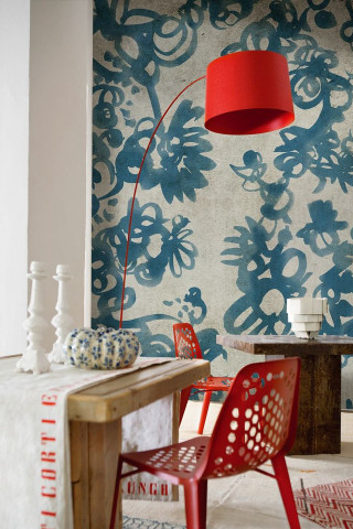 Red lamp red chair blue - vivid free wallpaper