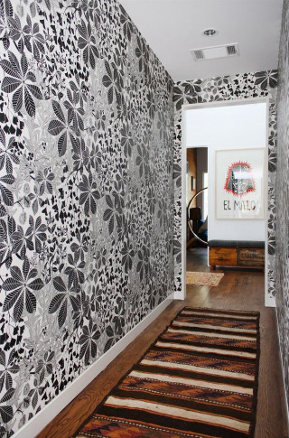 Hallway rug flower wallpaper doorway - another room free wallpaper