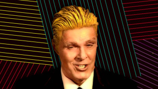 Man yellow hair suit tie - line free wallpaper