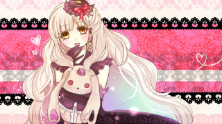 Girl long white hair bow 2 - anime art free wallpaper for desktop