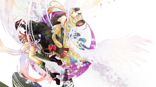 Angel woman flying longhair wings - background free wallpaper