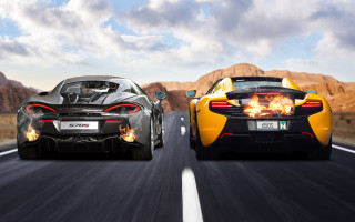 Two cars driving road sky 2 - the other free wallpaper