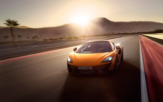 Yellow sports car sunset lensflare - amédée ozenfant free wallpaper