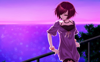 Woman dress balcony railing hands - a woman in a dress free wallpaper