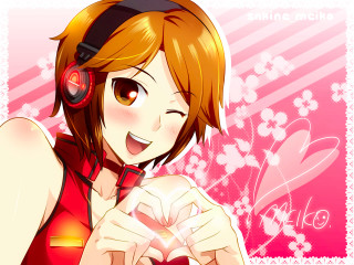 Girl headphones heart pink background - holding free wallpaper