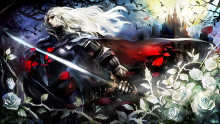 Woman black red outfit sword - dark soul free wallpaper