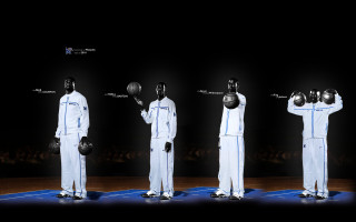 Man white basketball holding photos - a sery of photos free wallpaper