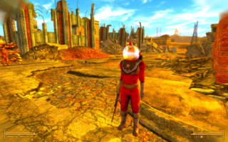 Red suited man fire breathing - apocalyptic free wallpaper