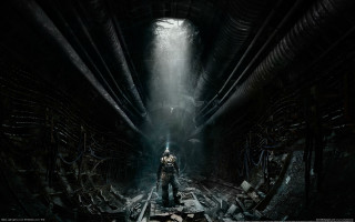 Man tunnel light ceiling illuminated - a tunnel free wallpaper