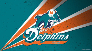 Dolphins logo blue orange background - a.d.m. cooper free wallpaper